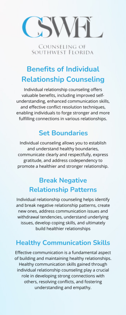 Benefits of Individual Relationship Counseling